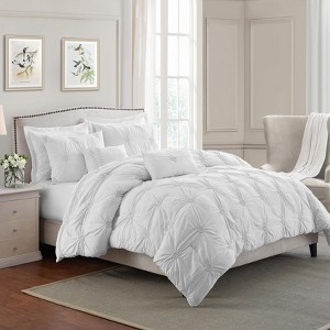 Swift Home | Floral Pintuck 3-Piece Comforter Set - 1 of 4