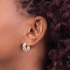 Black Bow Jewelry 7.5x13mm (1/2 Inch) 14k White Gold & 14k Rose Gold Plated Double Hoops - 3 of 4