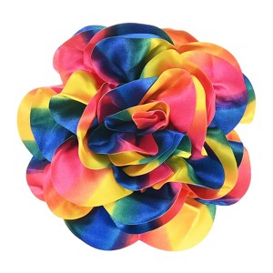 Unique Bargains Alloy Satin Fabric Big Rose Flower Dainty Brooches Pins 1 Pc - 1 of 4
