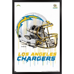 Trends International NFL Los Angeles Chargers - Drip Helmet 20 Framed Wall Poster Prints - 1 of 4