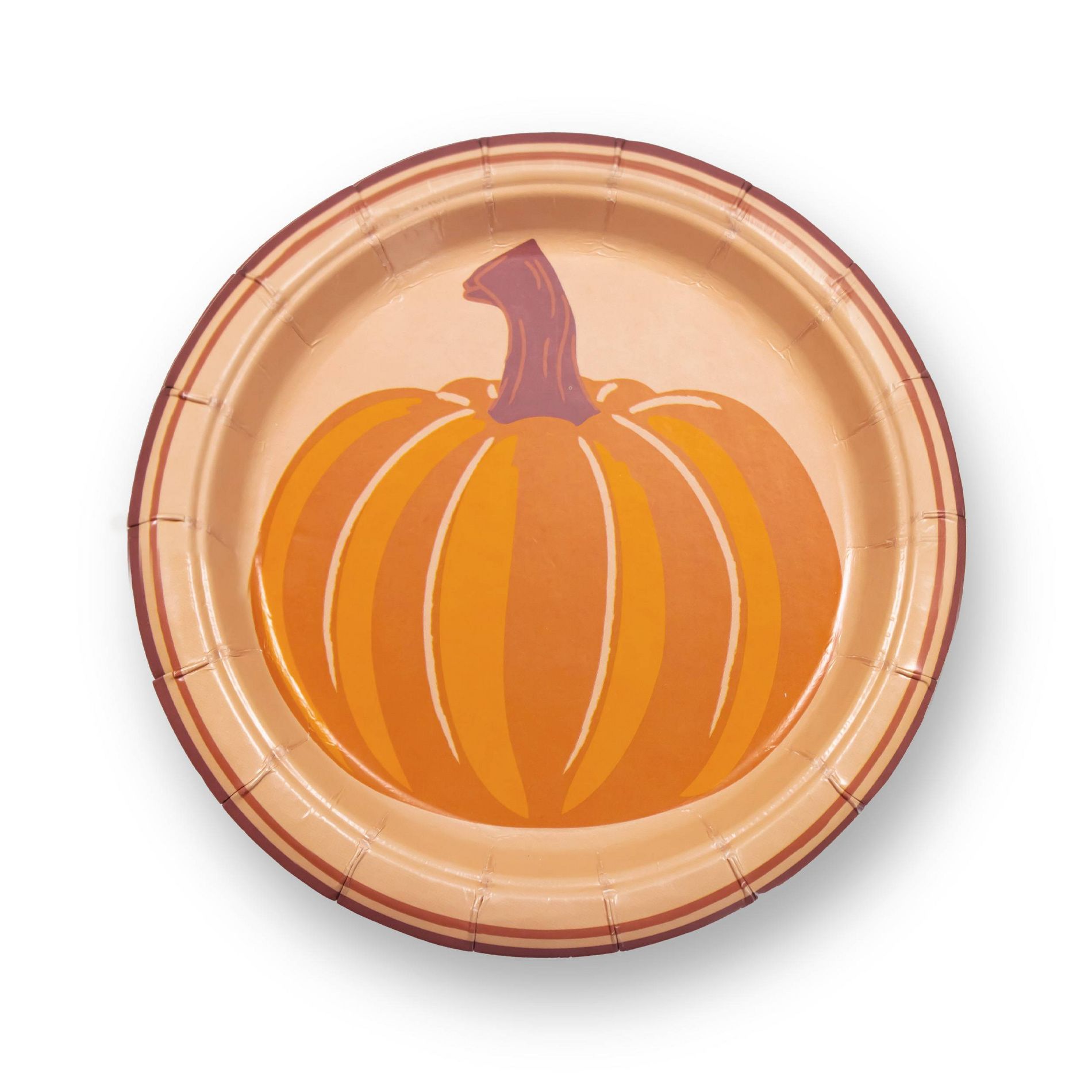 20ct Thanksgiving Paper Party Snack Plate Pumpkin