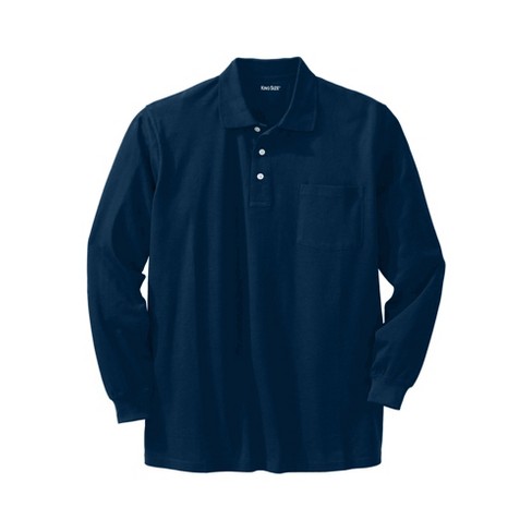 Kingsize Men's Big & Tall Long-sleeve Shrink-less™ Piqué Polo - Tall ...