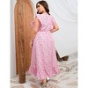Womens Plus Size Casual Sleeveless Maxi Dress Ruffle Sleeve A Line Swing Summer Maxi Dress with Pockets - 2 of 4