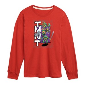 Boys' - Teenage Mutant Ninja Turtles - Donatello, Raphael, Leonardo, & Michelangelo Long Sleeve Graphic T-Shirt - 1 of 4