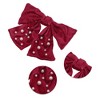 Unique Bargains Bow Faux Pearls Ribbon Hair Clips 1 Pc - 3 of 4