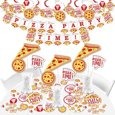 Big Dot of Happiness Pizza Party Time - Baby Shower or Birthday Party Supplies - Banner Decoration Kit - Fundle Bundle