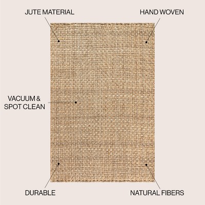 Estera Ivory Chunky Handwoven Jute 5' x 8' Area Rug