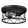 Chloe Lighting Ironclad Industrial 2 Light Textured Black Ceiling Flush Fixture 12" Wide - 2 of 4