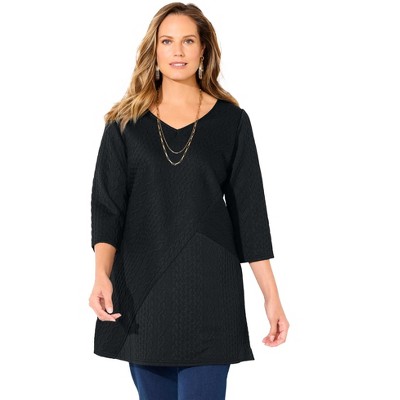 Catherines Women's Plus Size Spliced Cable Tunic