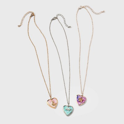 Girls' 3pk BFF Locket Necklace Set - Cat & Jack™