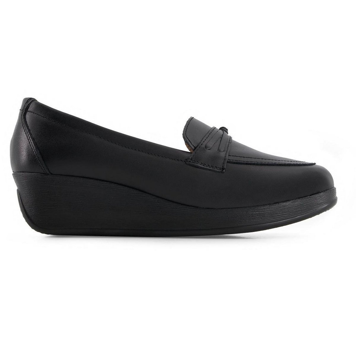 Женские туфли Andrea Women's Comfort Leather Platform Loafers 37639 Black 8 — фото 3