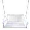 Solid Wood Porch Swing with Armrests & Hanging Chains for Patio, Garden, or Backyard - 2 of 4