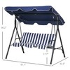 NicBex 3-Seat Outdoor Patio Swing Chair with Removable Cushion and Adjustable Tilt Canopy for Patio Bedroom Garden - 3 of 4