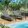 Kozyard Outdoor Chaise Lounge Set, Aluminum Patio Lounger Chairs for Poolside, Beach, and Garden, 2 Pack with Table - 3 of 4