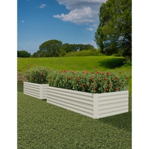 2pcs Galvanized Raised Garden Bed,Deep Root Planter Box for Vegetables,Flowers,Herbs-Large Metal Raised Garden Bed Kit Outdoor - 1 of 4