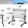 NicBex 35.25 Inch Rolling Home Writing Desk with Height Adjustable Desktop and Moveable Shelf - 4 of 4