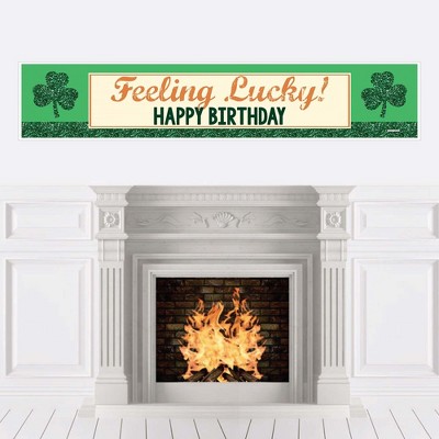 Big Dot of Happiness Irish Birthday - Shamrock Happy Birthday Decorations Party Banner