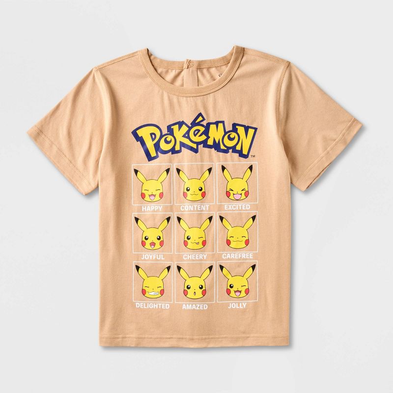 Boys' Pokemon Adaptive Short Sleeve Graphic T-Shirt - Mustard Yellow, 1 of 4
