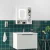 kleankin LED Light Medicine Cabinet with Mirror Door, Wall-Mounted Bathroom Vanity Organizer with Dimmer Touch Switch, and USB Charge, White - 3 of 4