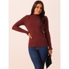 Seta T Women's Mock Neck Long Sleeve Fluffy Cuff Sweater - 3 of 4