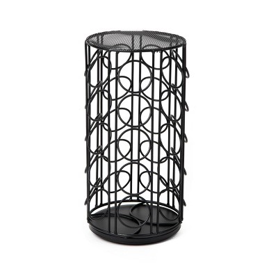 Black Powder-Coated Metal Coffee Pod Carousel with 35-Pod Capacity