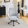 Karl Home | 28.5 inch White Velvet Dovetail Swivel Office Chair With Wheels - 4 of 4