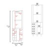 Gulches Wengue Finish Storage Shelf with 4 Spacious Shelves, Built in Glass Holder and Wine Rack for Elegant Display - 4 of 4