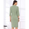 Allegra K Women's Office Work Collarless Blazer Pencil Skirt Business Suit Set 2 Pcs - 3 of 4
