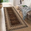 Modern Washable Rug, Solid Brown Low Pile Non-Shedding Carpet, Stain Resistant Neutral Non-Slip Throw Rug for Apartment Dining Bedroom - 2 of 4