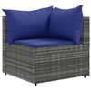 vidaXL Patio Lounge Set Grey PE rattan, powder-coated steel, tempered glass - 3 of 4