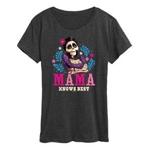Women's Disney Imelda Mama Knows Best Short Sleeve Graphic T-Shirt - Heather Charcoal - Large - 1 of 4