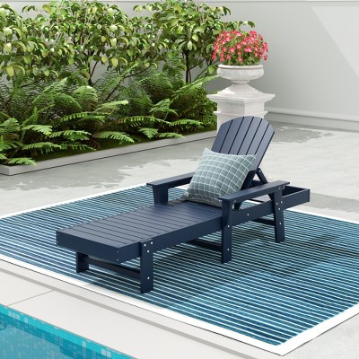 WestinTrends Dylan Adirondack Poly Reclining Chaise Lounge With Arms