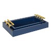Kate and Laurel Lipton Tray, 2 Piece, Navy Blue and Gold - 3 of 4