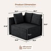 XIZZI Modular Corduroy Sectional Sofa: 5 Sold-Separately Units (Corner, Arms, Ottoman) | Black/Camel | Standard/Large Cushion Options | DIY Friendly - 2 of 4