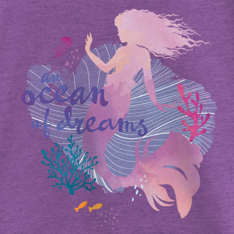 Girl's The Little Mermaid Ariel Silhouette An Ocean of Dreams T-Shirt, 2 of 5