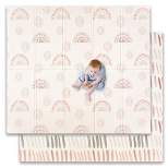 JumpOff Jo - Extra Large Waterproof Foam Padded Play Mat for Babies Play & Tummy Time - 77x70 Sunshine and Rainbows