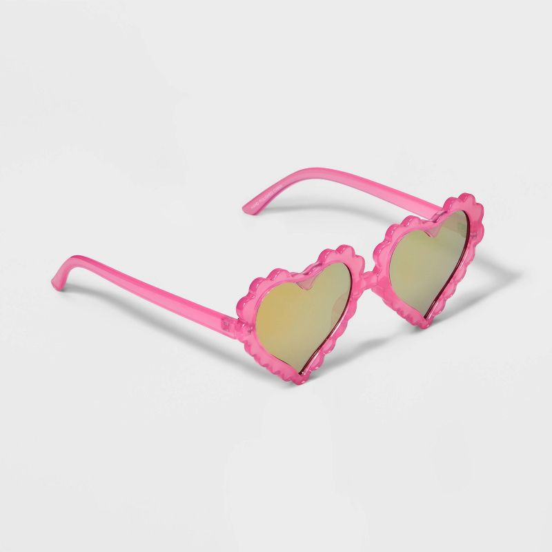 Girls&#39; Scalloped Heart Sunglasses - Cat &#38; Jack&#8482; Pink, 2 of 3