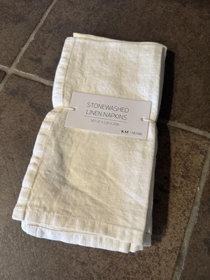 Washed Linen-Cotton set of 4 Napkins- White – Thyme and Sage