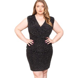 Slickblue Sparkling Rhinestone Mini Dress for Plus Size Women - Translucent Fabric, Perfect for Night Outs - 1XL-3XL - 1 of 4