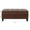 NicBex Faux Leather Storage Ottoman Bench,Upholstered Storage Ottoman with Button-Tufted Top,Modern Storage Bench for Living Room,Bedroom,Brown - 3 of 4