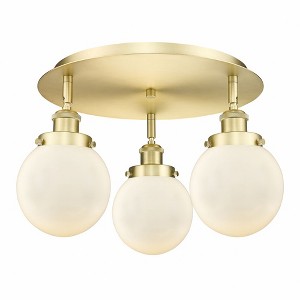 Beacon - 3 Light Flush Mount In Art Deco Style-9.63 Inches Tall and 17.75 Inches Wide - 1 of 1