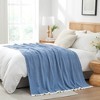Snuggle Sac Fuzzy Cozy Reversible Microfiber Blanket,Ultra Soft Knit Throw,Solid Plush Design - 3 of 4