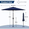 9FT Patio Umbrella Outdoor, Market, Table Umbrella with Push Button Tilt and Crank, 8 Sturdy Ribs for Garden, Pool, Deck, Backyard - 2 of 4