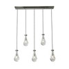 ALOADECOR 5-Light 39" Farmhouse Raindrop Glass Brush Black Nickel Chandelier Rustic Teardrop Cluster Pendant Light for Kitchen Island - 2 of 4