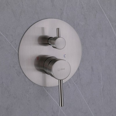 Brushed Nickel Wall Mounted Rain Shower Faucet Set