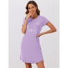 cheibear Women's Short Sleeve Summer Cute Cat Printed with Pockets Nightgowns - 3 of 4