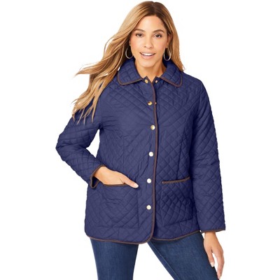Jessica London Women's Plus Size Snap-Front Quilted Coat