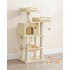 FEANDREA Cat Tree, Cat Tower for Indoor Cats, 56.3-Inch Cat Condo with Scratching Posts, Hammock, Plush Perch - 3 of 4