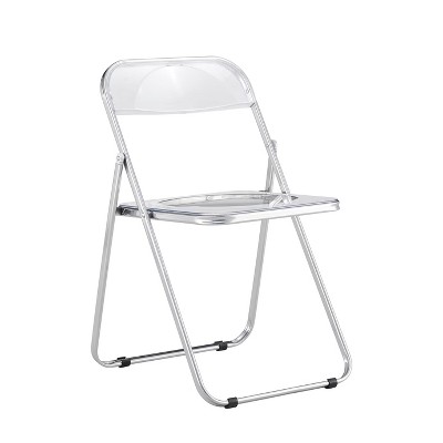 NicBex PC Plastic Folding Dining Chair with Steel Frame for Dining Room,Living Room,Balcony,Space Saving,White