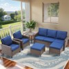Buenhomino 5-Piece Outdoor Set – Sofa, 2 Single Chairs, 2 Ottomans & Table, Handwoven Wicker, Weather-Resistant Cushions for Patio - 2 of 4